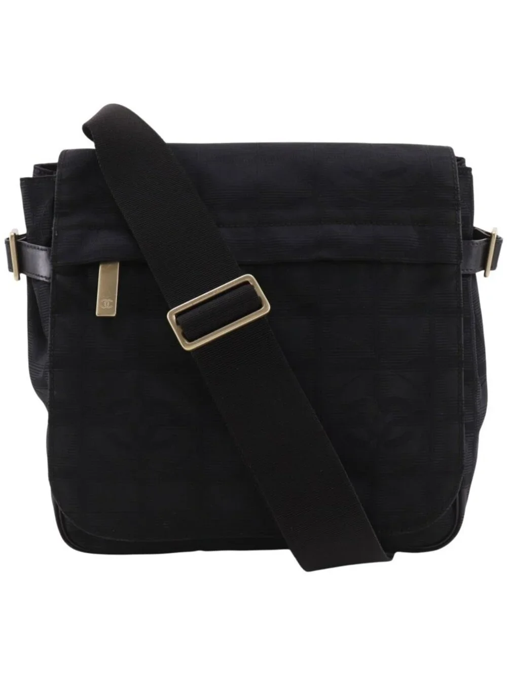 Chanel New Travel Line Nylon Canvas Black Shoulder